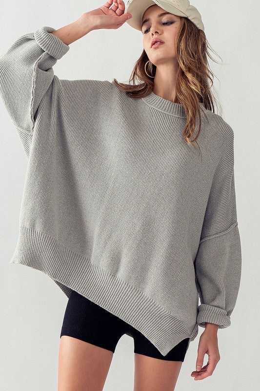 Cozy Side Slit Oversized Sweater