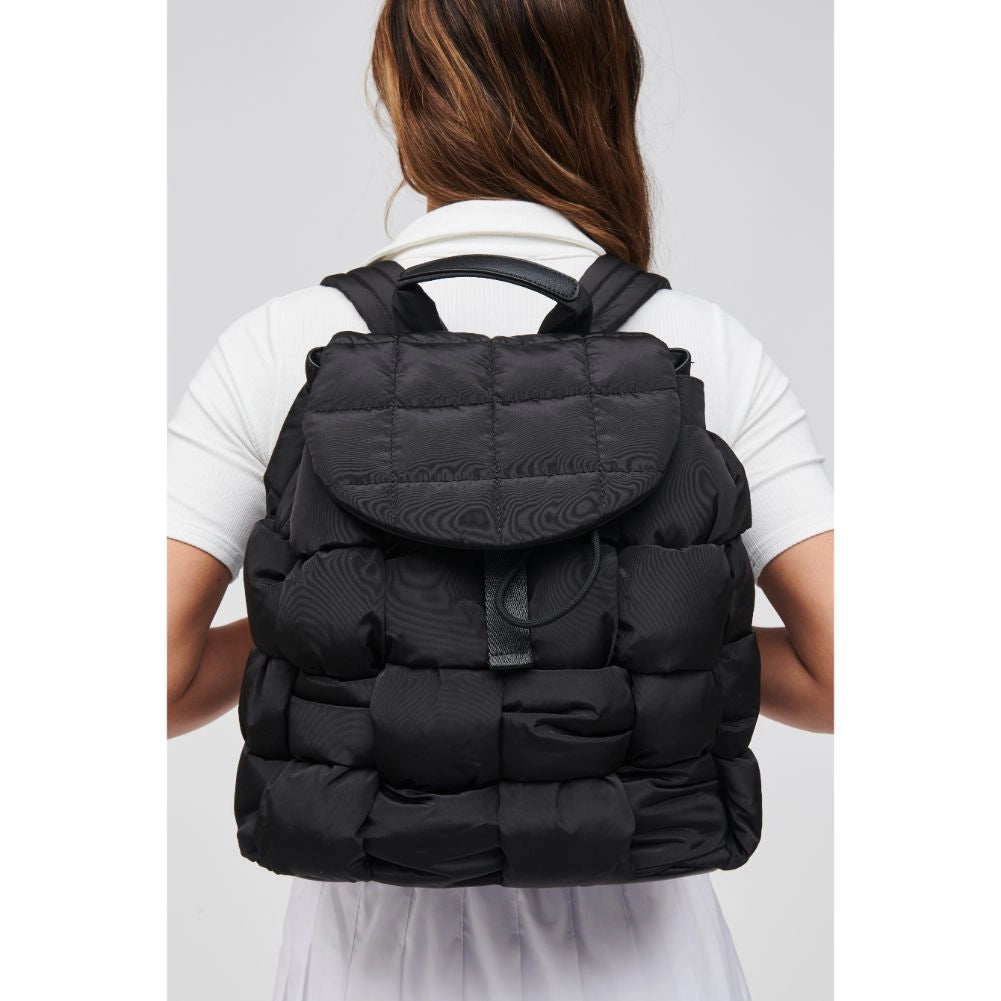 Quilted Woven Nylon Backpack
