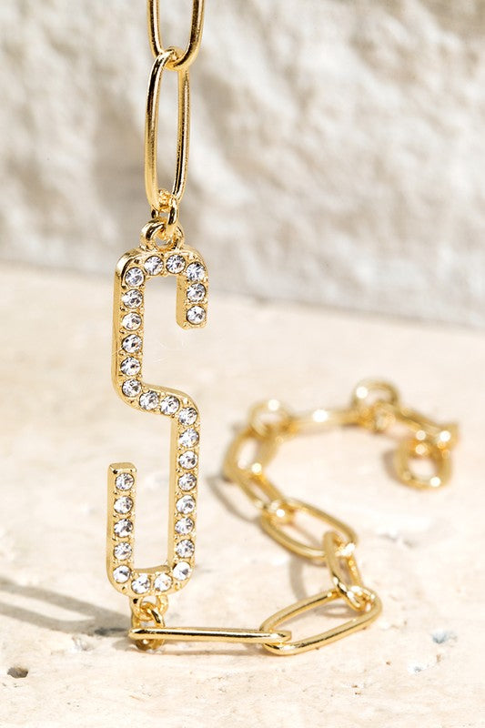 Crystal Initial Letter Bracelet