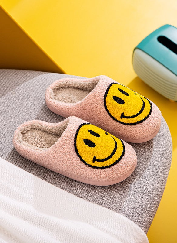 Smile Face Soft Plush Slippers