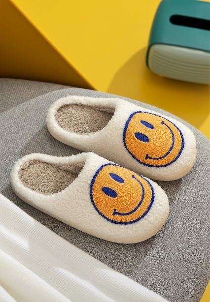 Smile Face Soft Plush Slippers