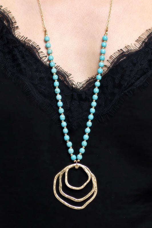 Multi Circle Long Necklace