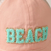 Beach Letter Mesh Back Cap