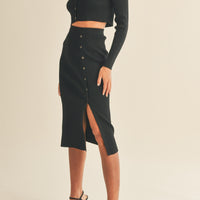 Knit Top and Midi Skirt Set