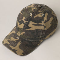 Distressed Camouflage Baseball Cap