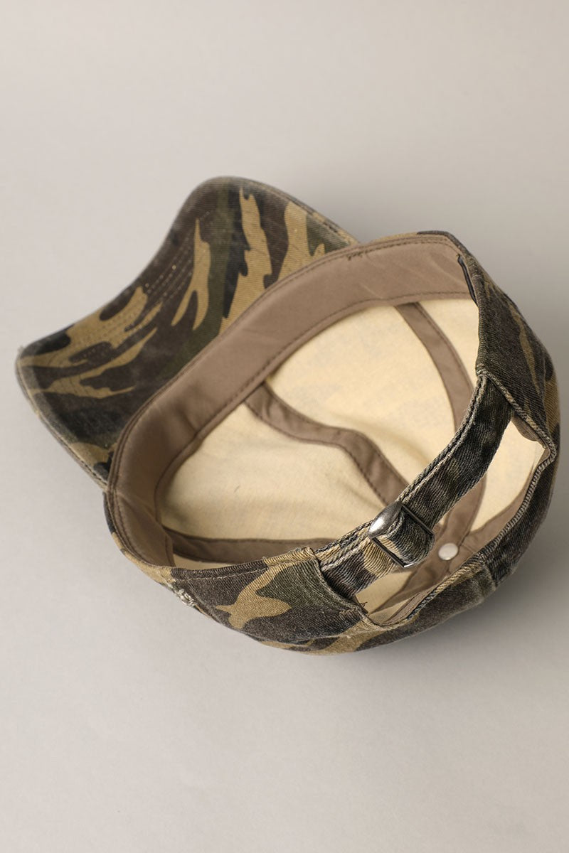 Distressed Camouflage Baseball Cap
