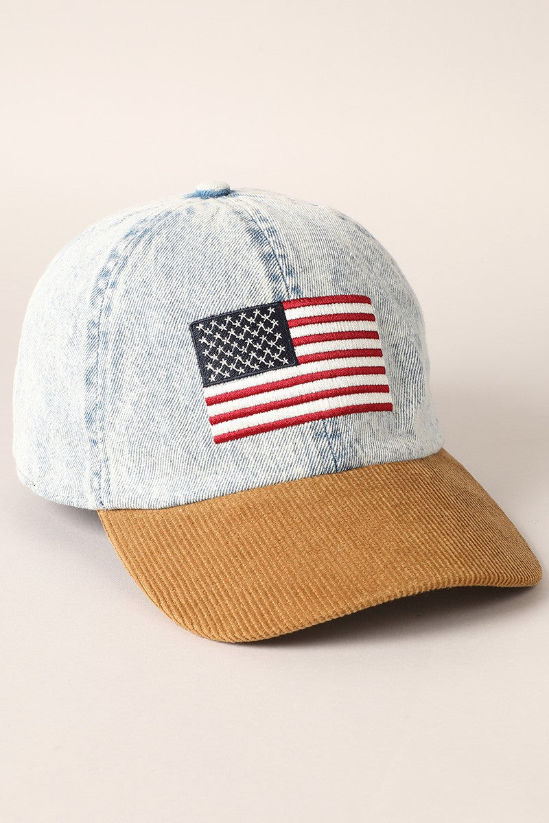 Vintage Denim USA Flag Cap