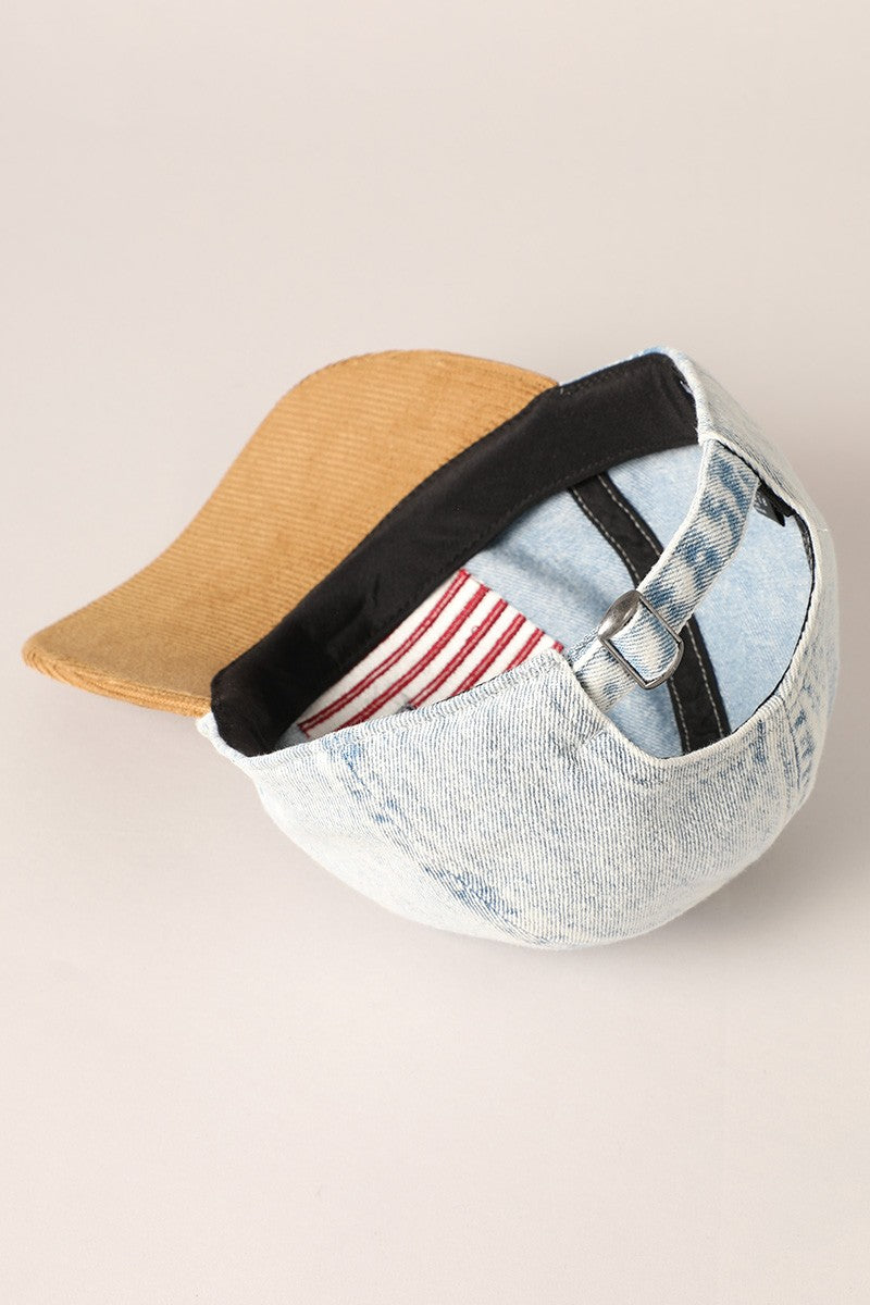 Vintage Denim USA Flag Cap
