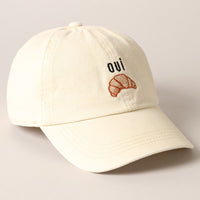 Oui Croissant Baseball Cap