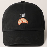Oui Croissant Baseball Cap