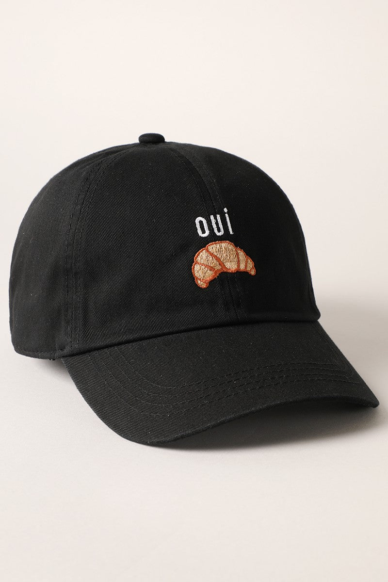 Oui Croissant Baseball Cap