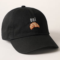 Oui Croissant Baseball Cap