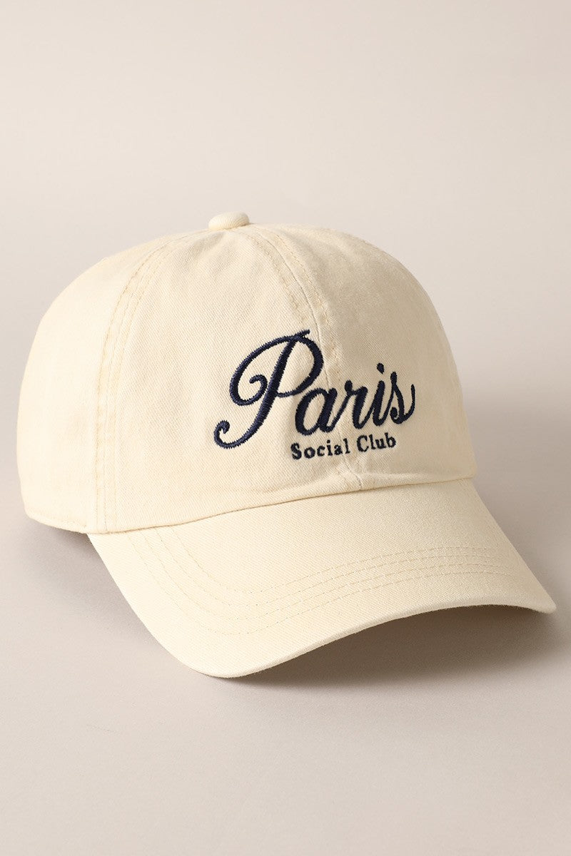 Paris Social Club Embroidered Cap
