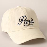 Paris Social Club Embroidered Cap