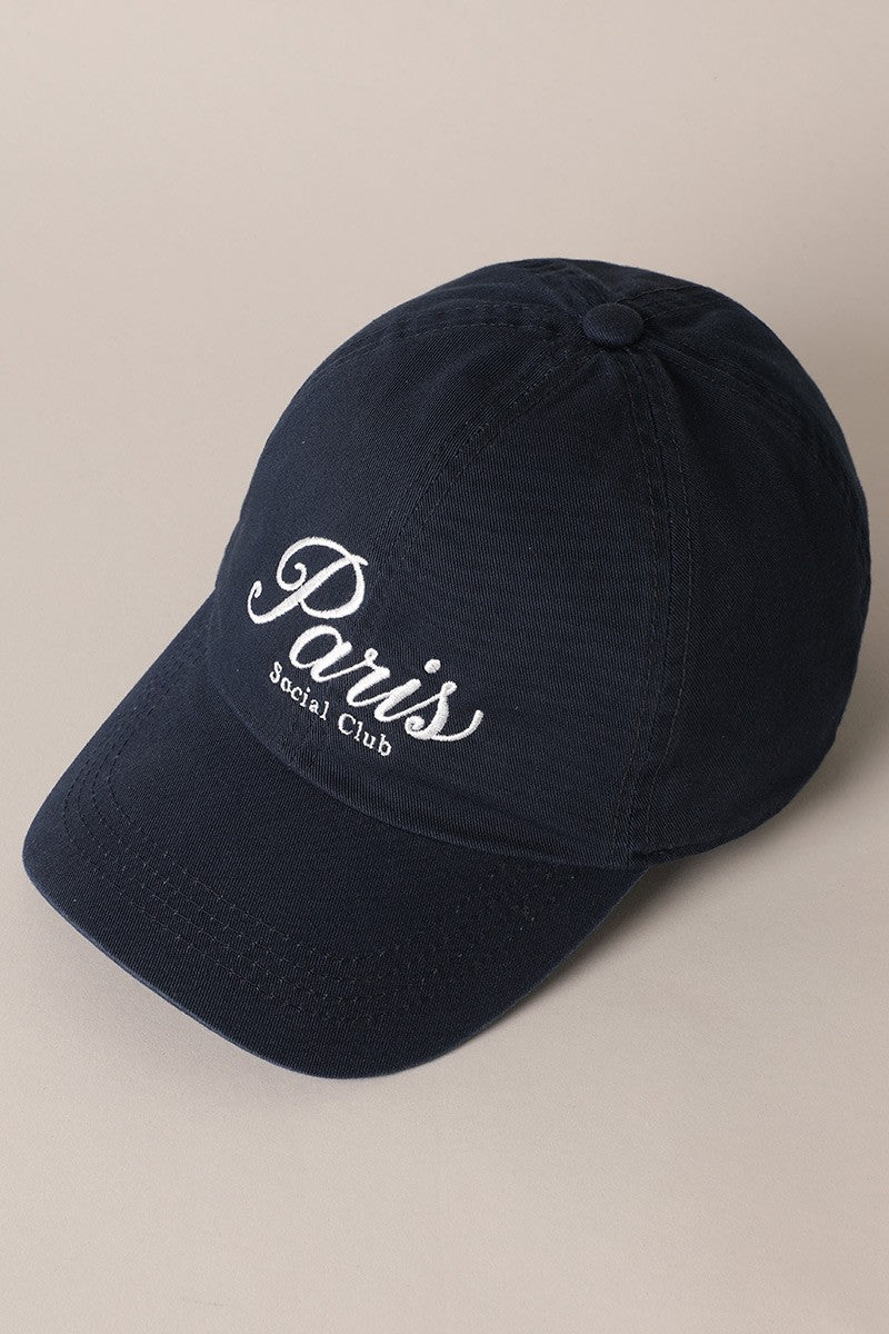 Paris Social Club Embroidered Cap