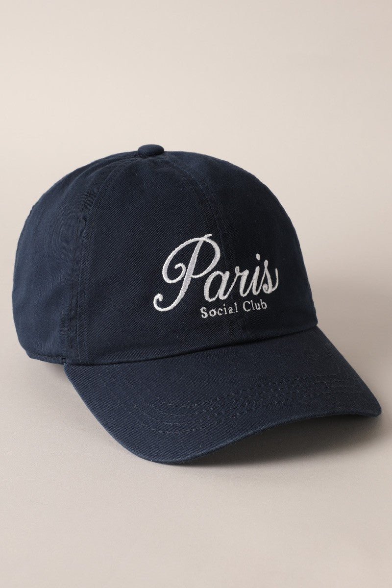 Paris Social Club Embroidered Cap