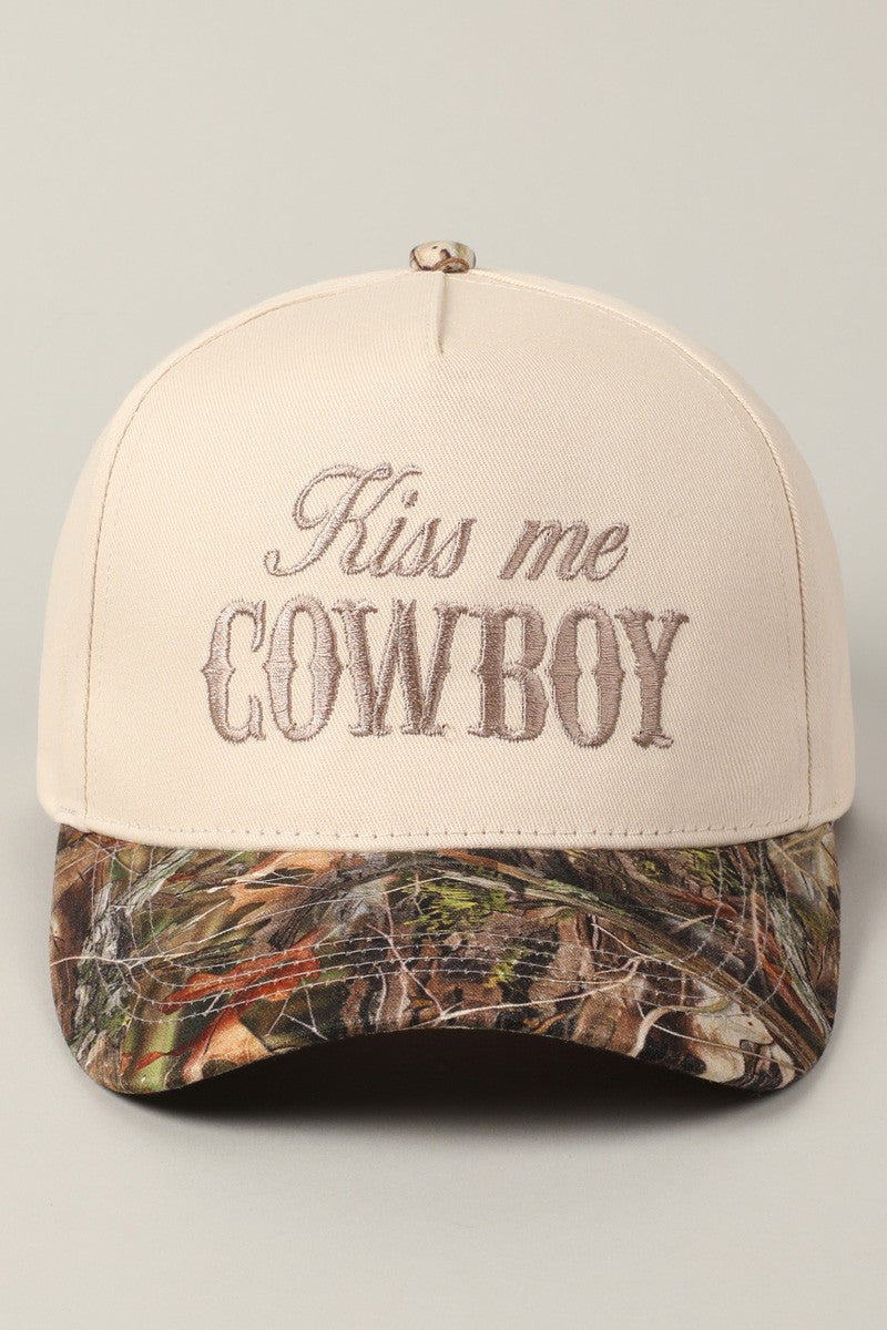 Kiss Me Cowboy Camo Trucker Hat