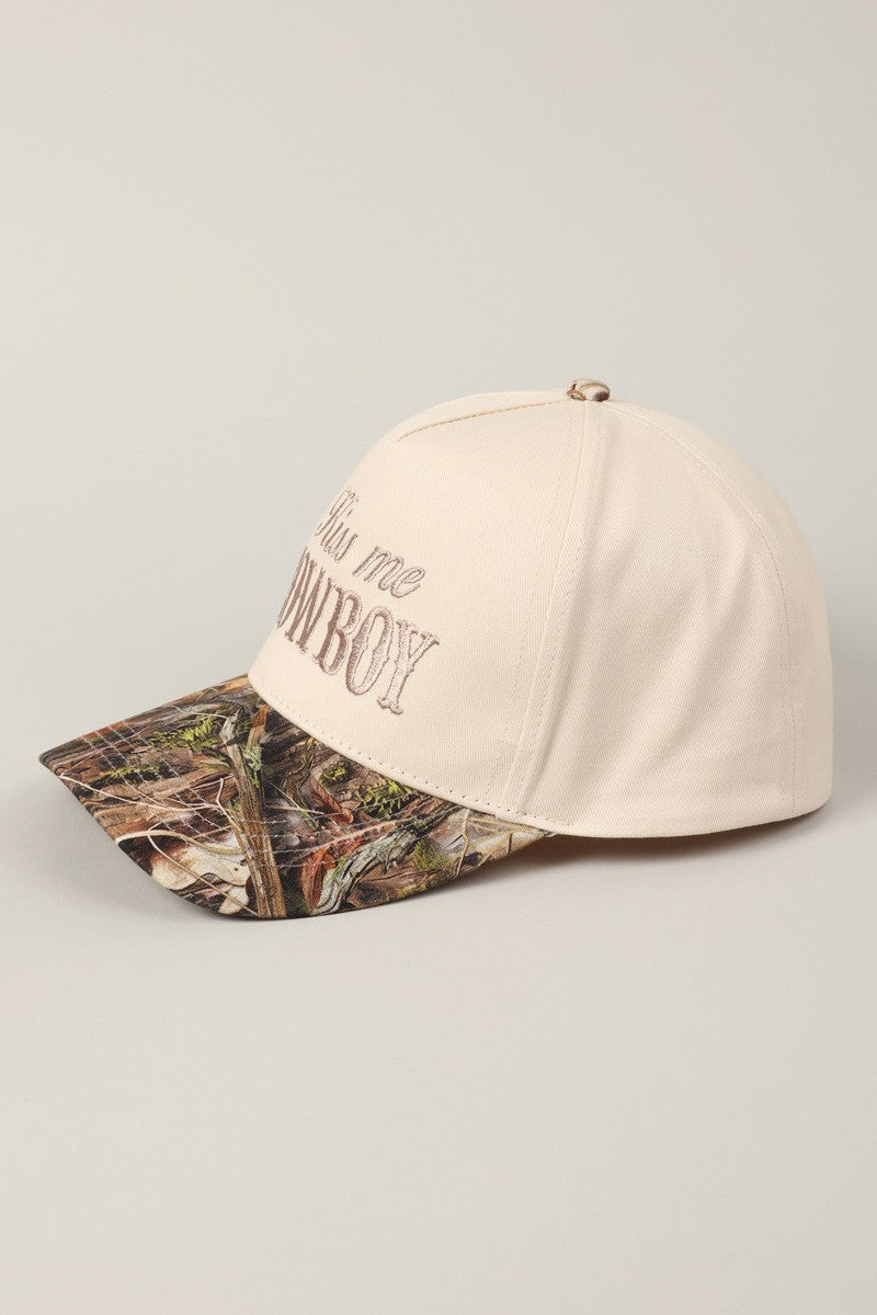 Kiss Me Cowboy Camo Trucker Hat