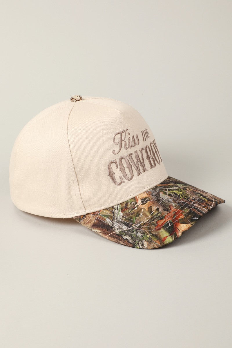 Kiss Me Cowboy Camo Trucker Hat