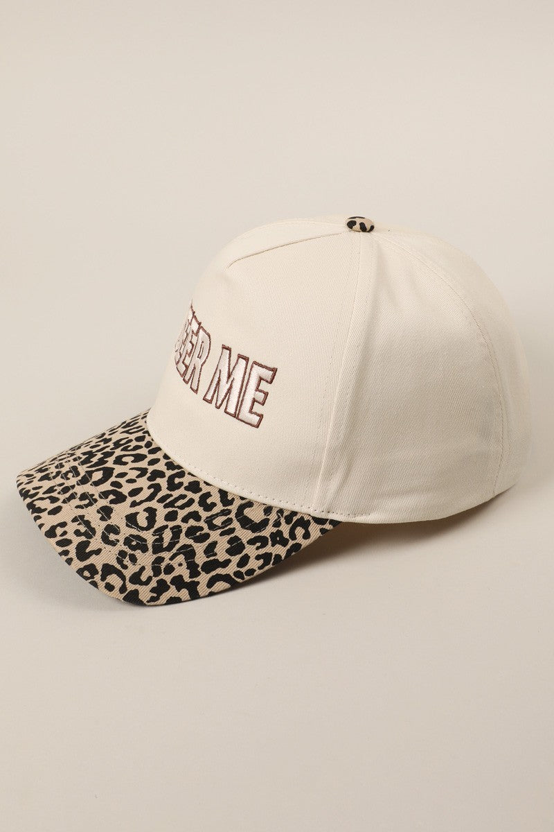 Beer Me Embroidery Leopard Trucker Hat