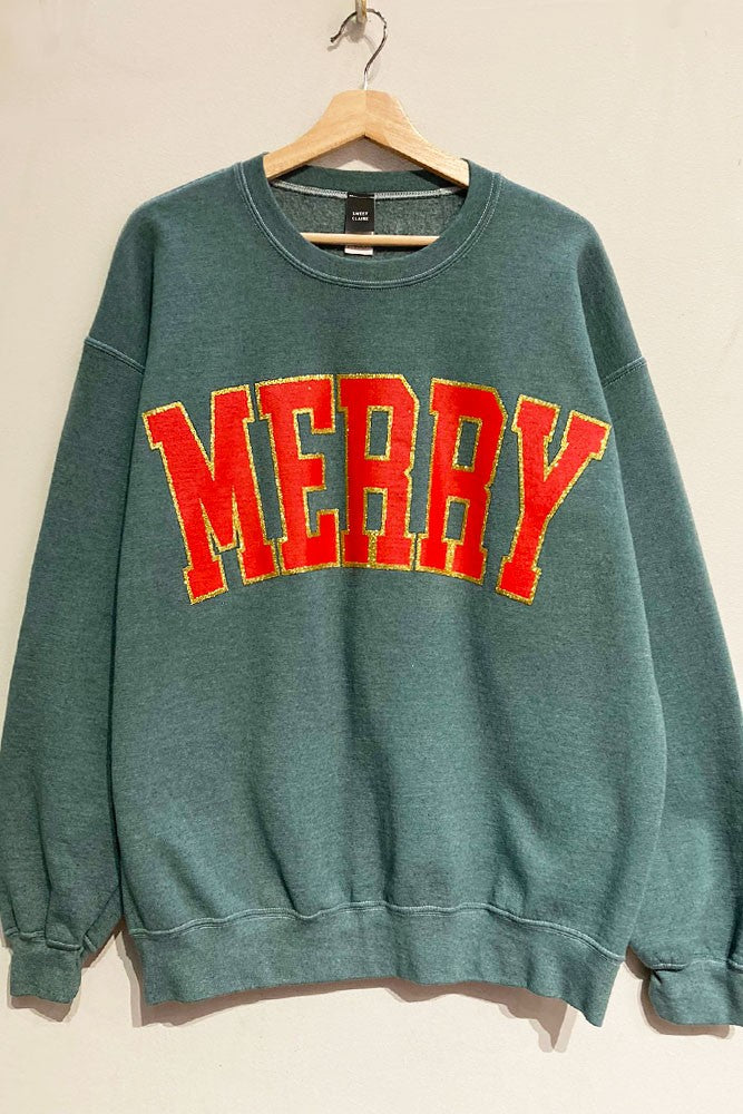 Merry Glitter Oversized Sweatshirt