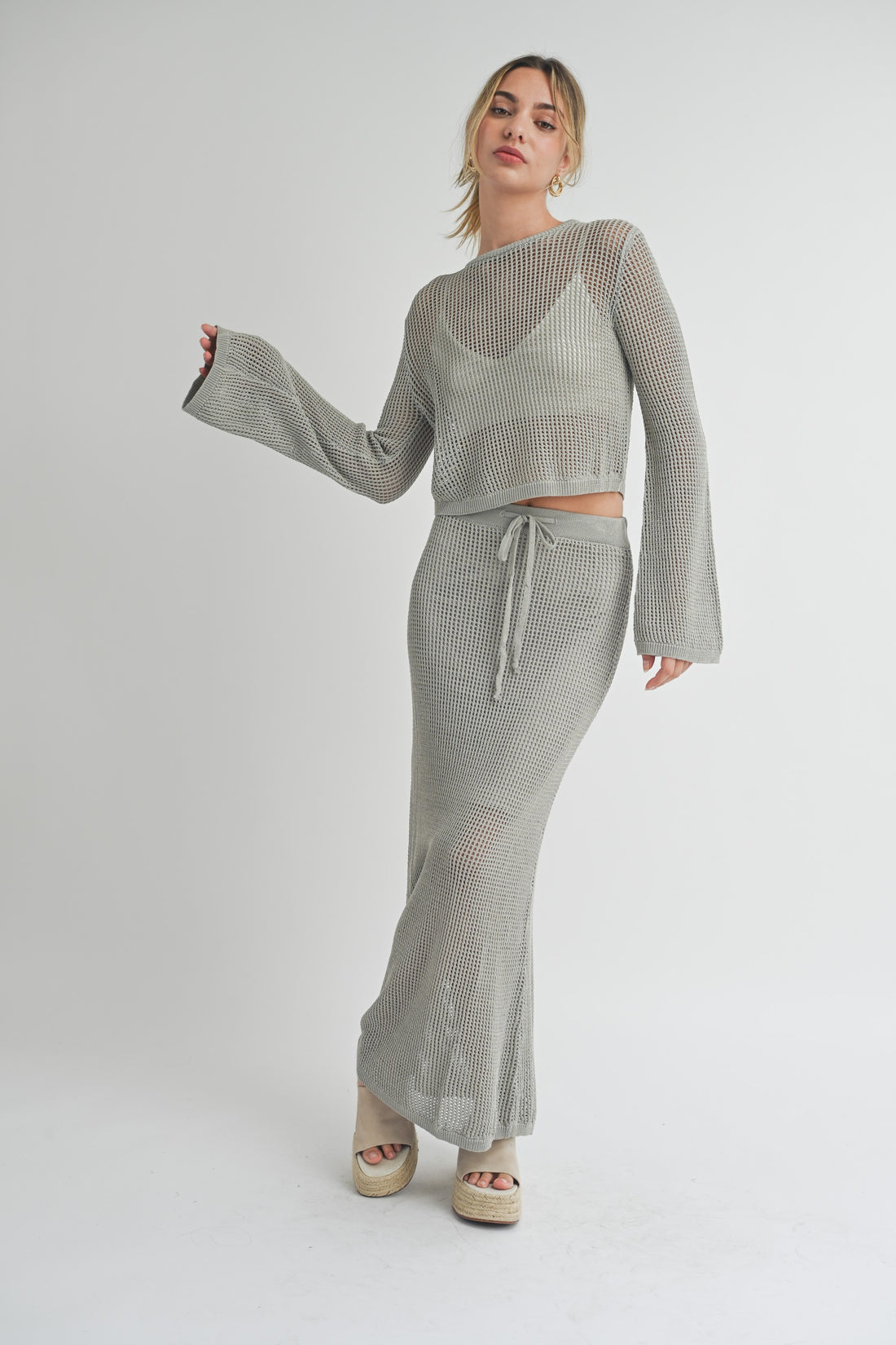 Crochet Knitted Maxi Skirt