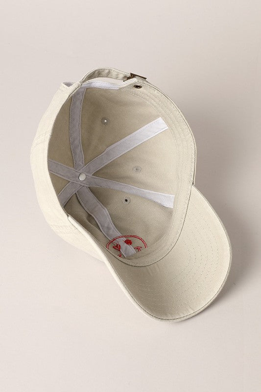 Heart Happy Face Embroidery Cap