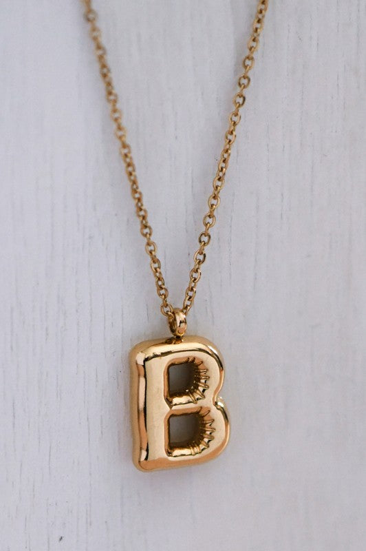 Balloon Initial Gold Necklace