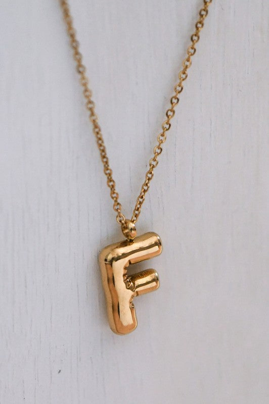 Balloon Initial Gold Necklace