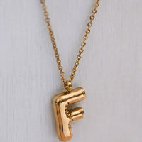Balloon Initial Gold Necklace