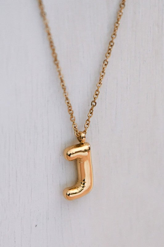 Balloon Initial Gold Necklace