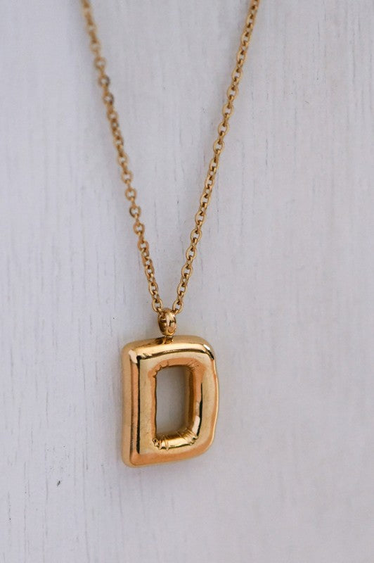 Balloon Initial Gold Necklace