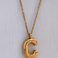 Balloon Initial Gold Necklace