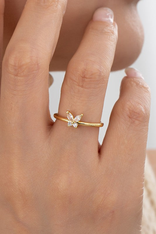 Simple Skinny Butterfly Ring