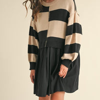 Sweater Knit Top Comfy Dress - Oversized