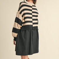 Sweater Knit Top Comfy Dress - Oversized