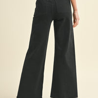 Straight Wide Leg Denim Pants
