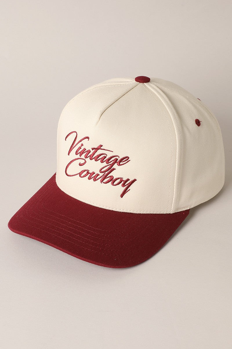 Vintage Cowboy Two Tone Cap