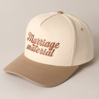 Marriage Material Embroidered Two Tone Cap