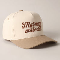 Marriage Material Embroidered Two Tone Cap