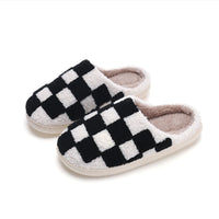 Soft Plush Checker Slipper