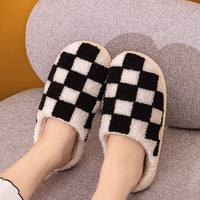 Soft Plush Checker Slipper