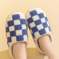 Soft Plush Checker Slipper
