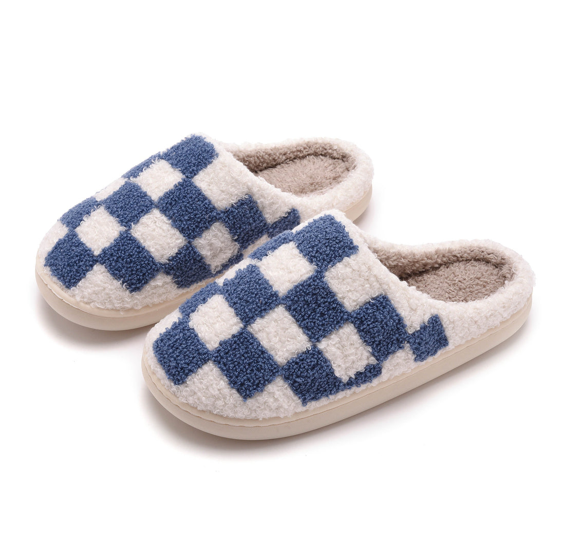 Soft Plush Checker Slipper