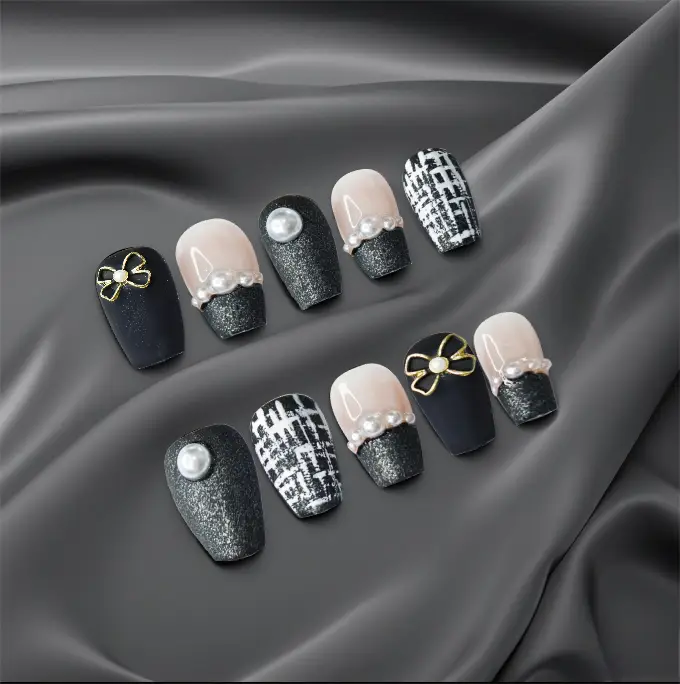 Amadela 3D Pearl French Press-On Nails - Image 5