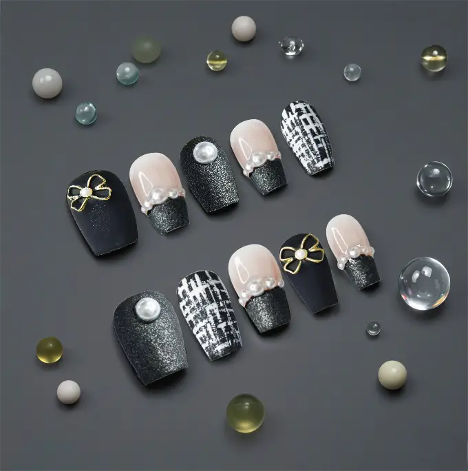 Amadela 3D Pearl French Press-On Nails - Image 6