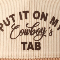 Put It On My Cowboy's Tab Two-Tone Corduroy Cap