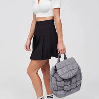 Quilted Woven Nylon Backpack