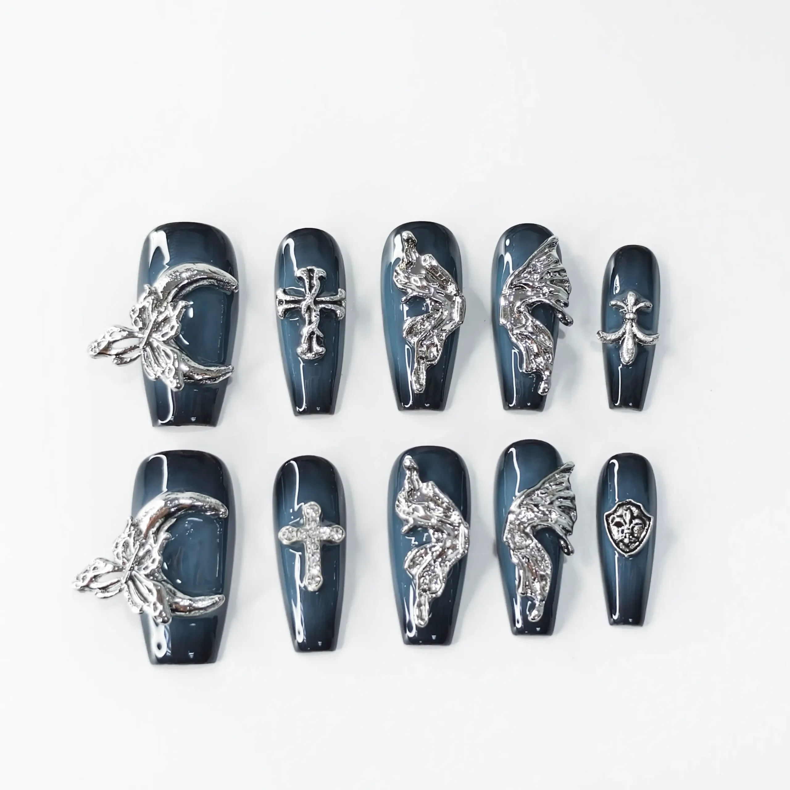 Amadela Butterfly on the Moon Gradient Press-On Nails - Image 6