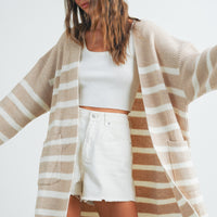 Stripe Knitted Stripe Cardigan